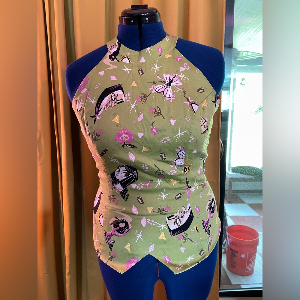Pinup couture Snow White green halter top XL